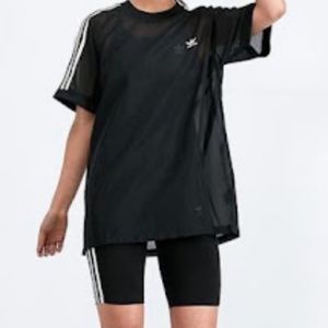 Adidas three stripe sheer tshirt